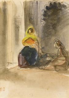 Ferdinand-Victor-Eugène Delacroix - A Jewish Woman In An Interior