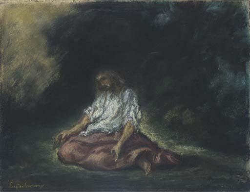 Ferdinand-Victor-Eugène Delacroix - Christ In The Garden of Gethsemane