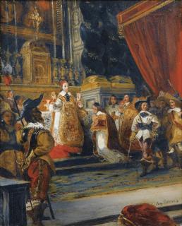 Ferdinand-Victor-Eugène Delacroix - Le Cardinal De Richelieu Disant La Messe Dans La Chapelle Du Palais Royal