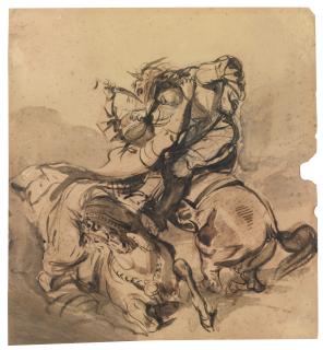 Ferdinand-Victor-Eugène Delacroix - The Combat Of The Giaour And Hassan