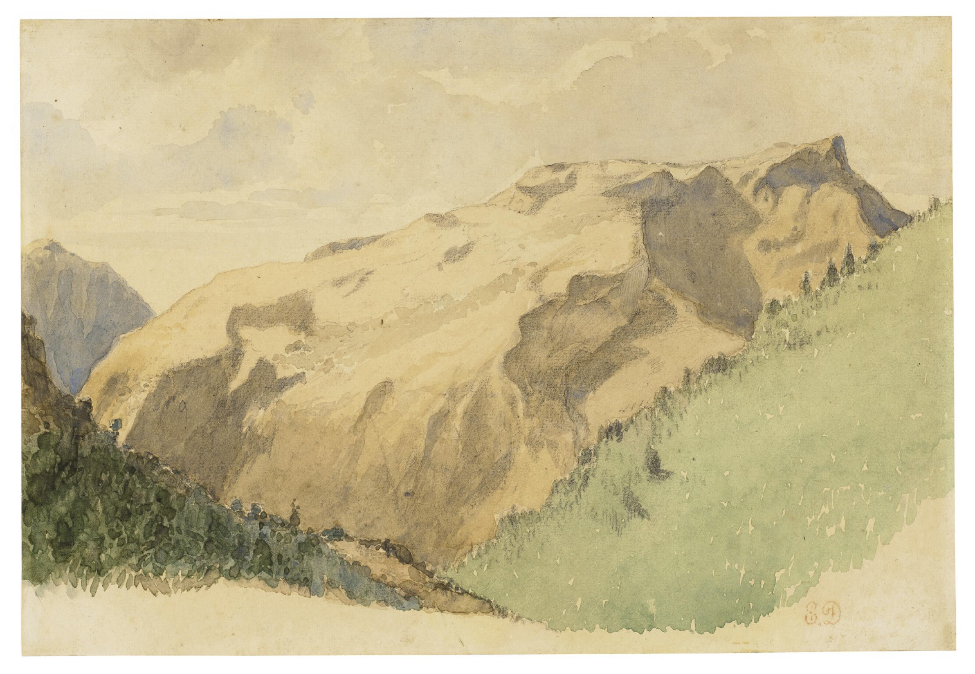 Ferdinand-Victor-Eugène Delacroix - View in the Pyrenees
