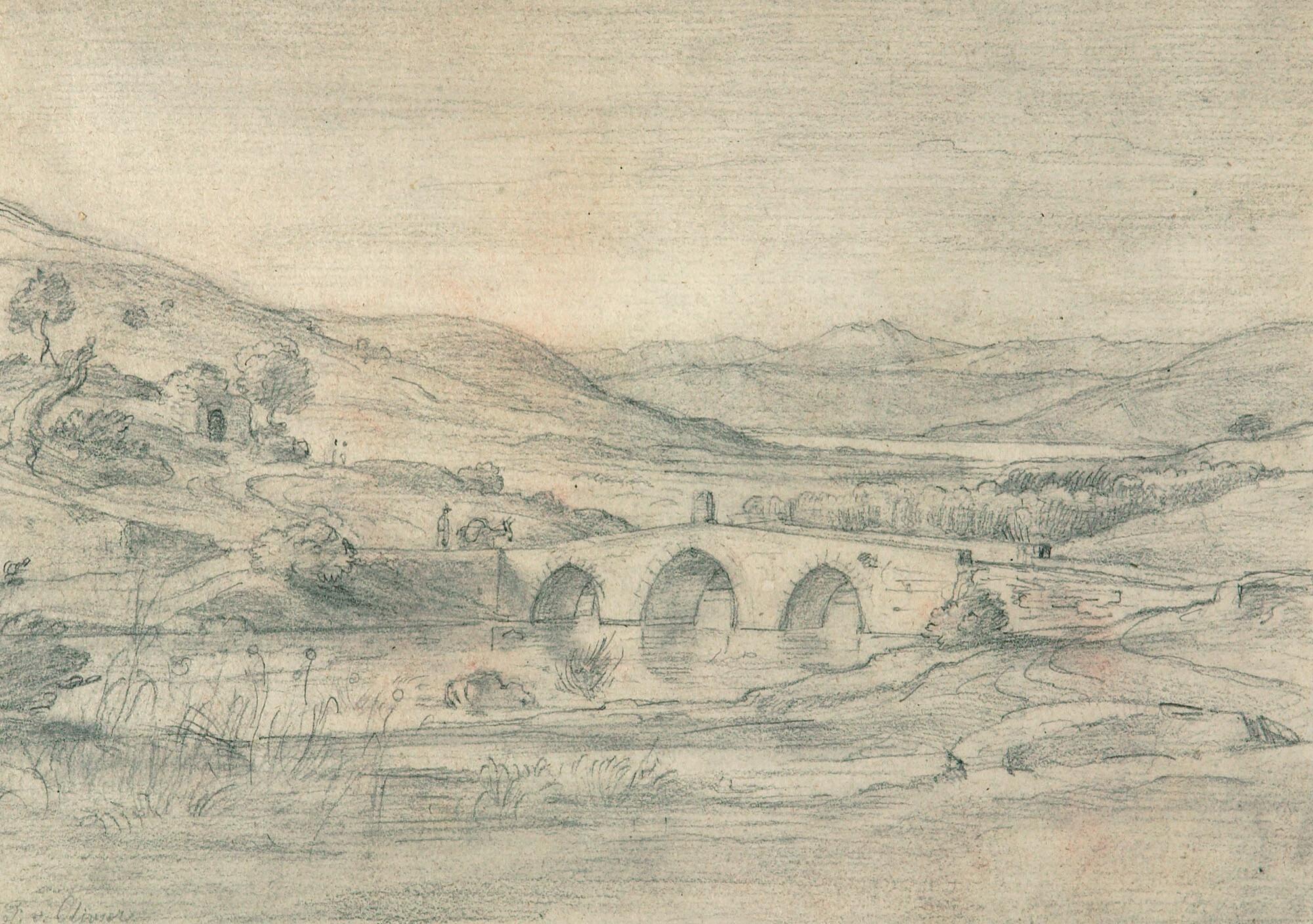 Ferdinand von Olivier - Biblische Landschaft bei Magdala.