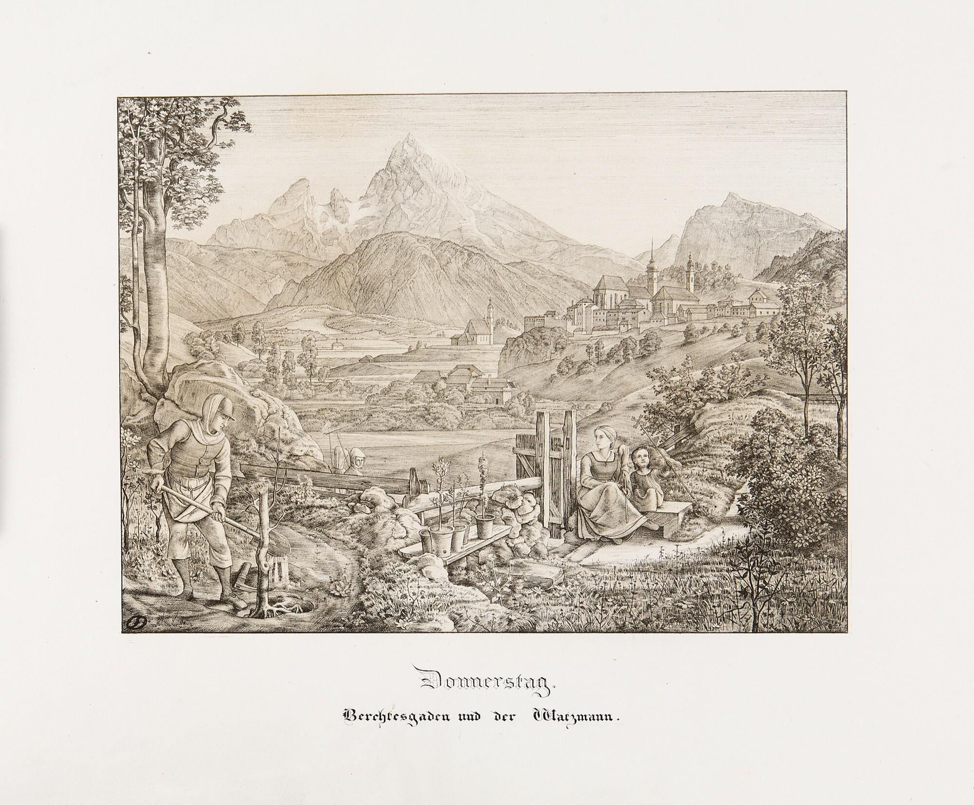 Ferdinand von Olivier - „Donnerstag. Berchtesgaden und der Watzmann“.