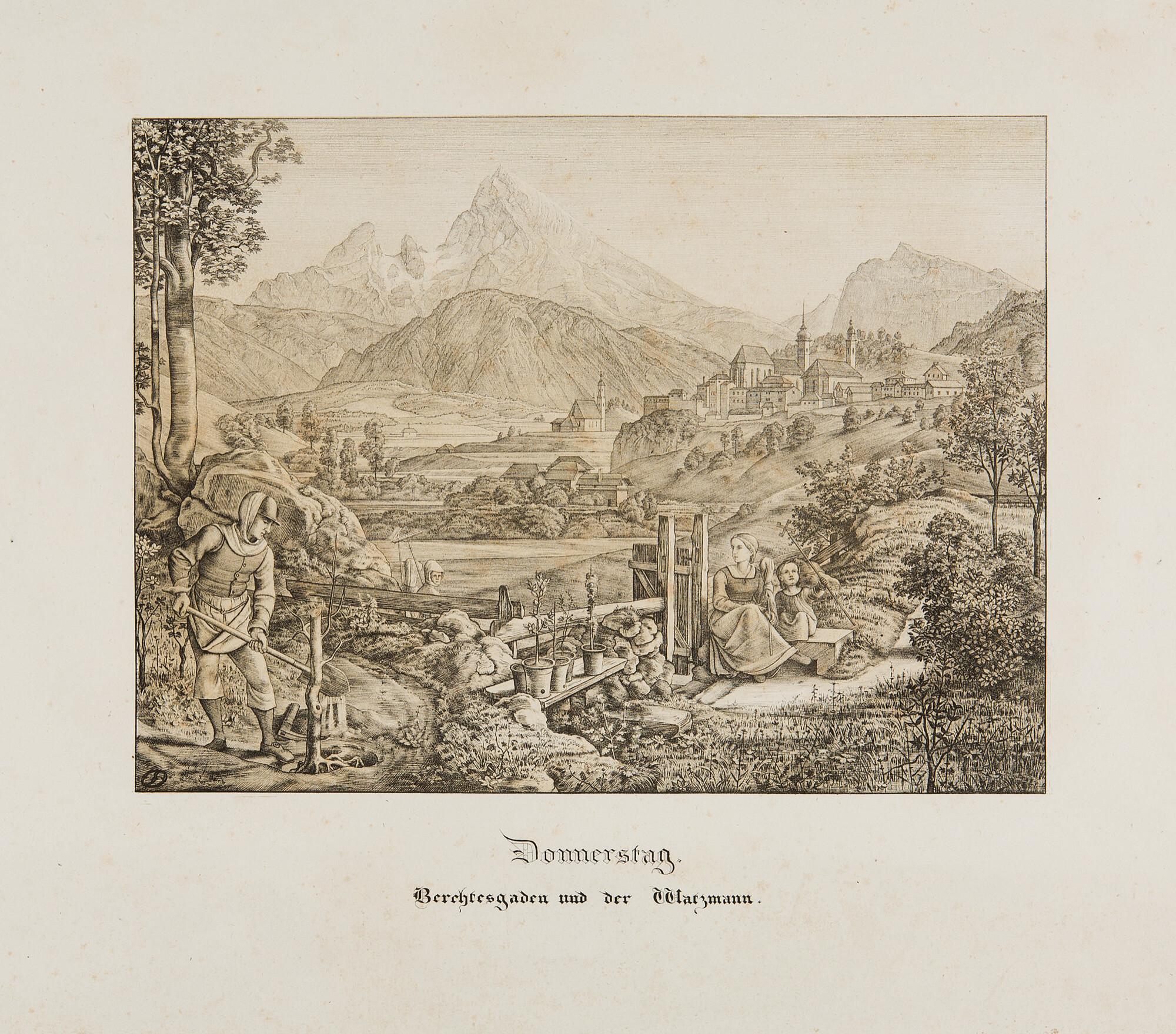 Ferdinand von Olivier - „Donnerstag. Berchtesgaden und der Watzmann“.