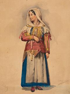 Ferdinand von Piloty - Junge Frau aus Corvara (Dolomiten) in Tracht.