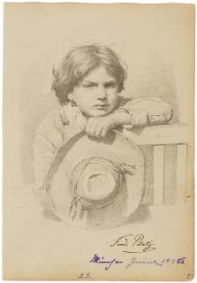 Ferdinand von Piloty - Römischer Knabe mit Hut.