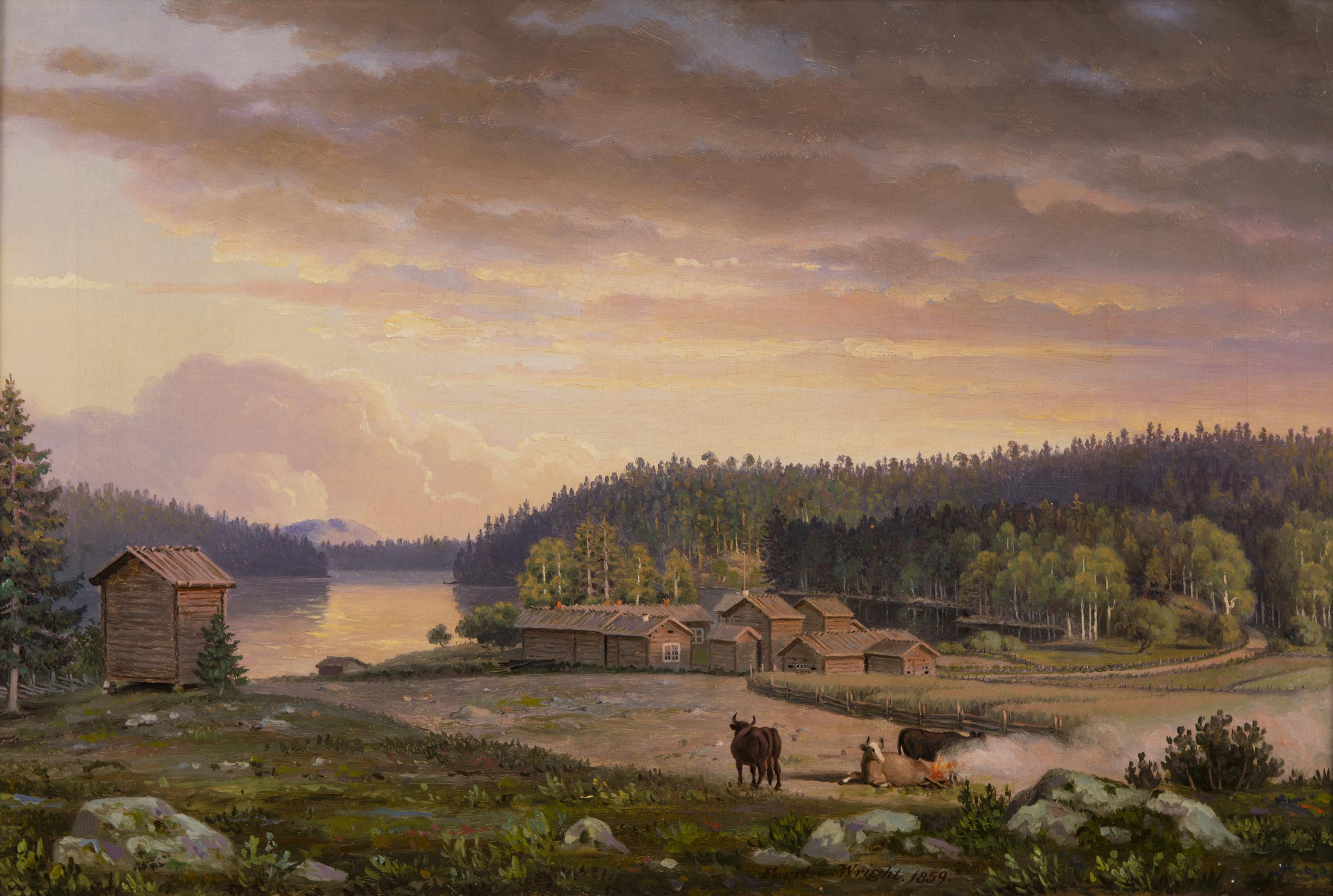 Ferdinand von Wright - Cows Beside Peat Smoke.