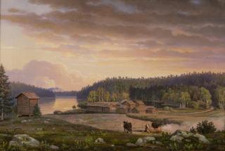 Ferdinand von Wright - Cows Beside Peat Smoke.