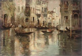 Ferdinando Silvani - A busy backwater, Venice