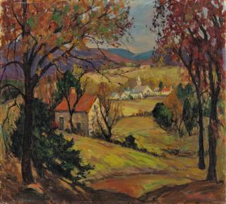 Fern Isabel Coppedge - Buckingham Mountain in October 18 1/8 x 20 1/8 in. (46 x 51.1 cm.)