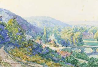 Fernand-Fortuné Truffaut - Vue d\'Acquigny