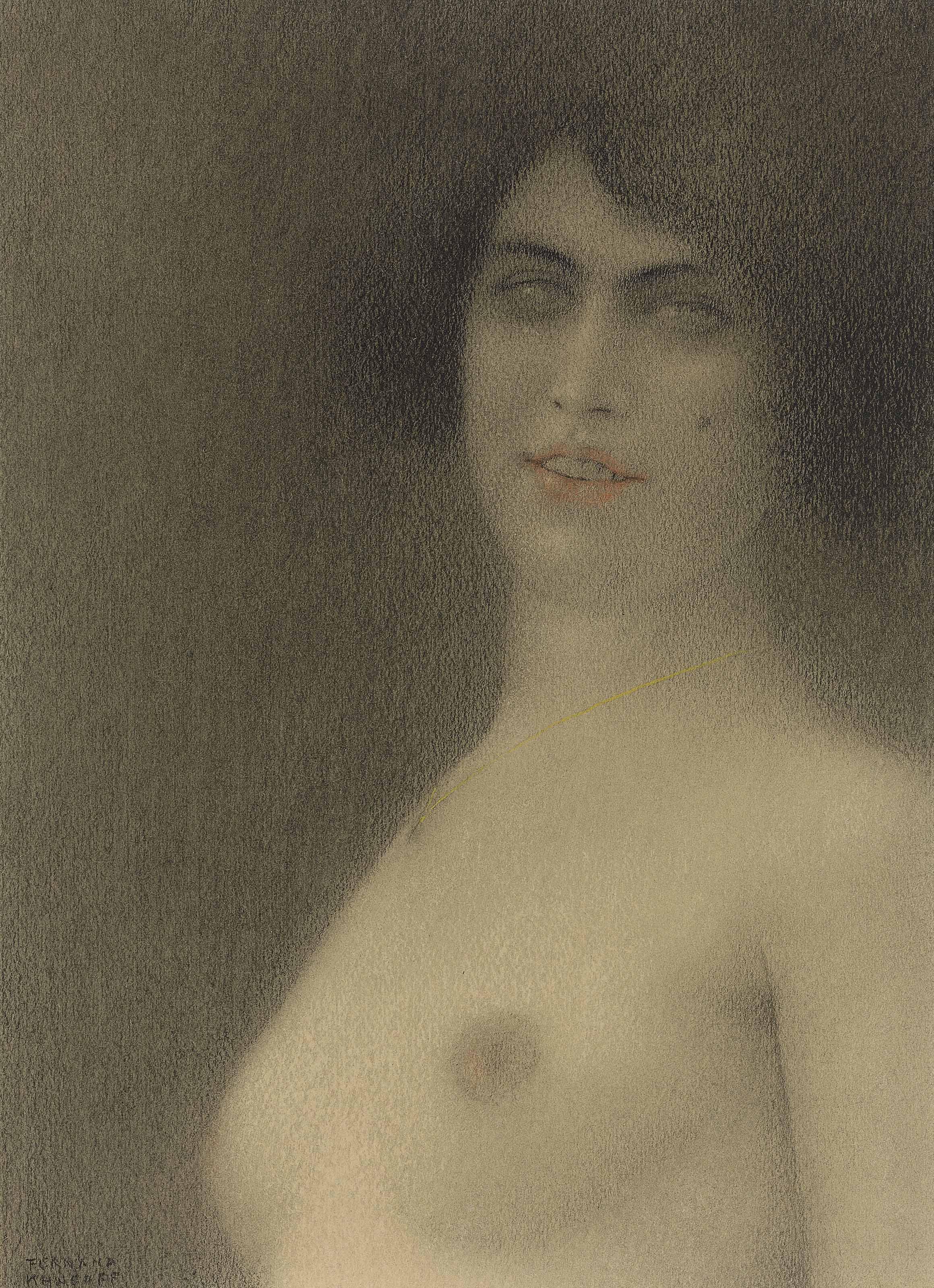 Fernand Khnopff - Des cheveux noirs (L\'Ange du mal)