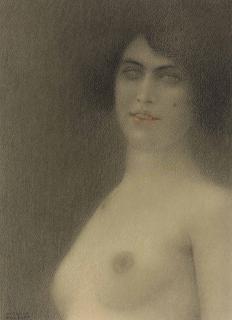 Fernand Khnopff - Des cheveux noirs (L\'Ange du mal)