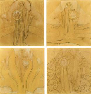 Fernand Khnopff - Etudes Pour \'Les Quatre Éléments\': I. L\'Air II. L\'Eau III. Le Feu Iv. La Terre