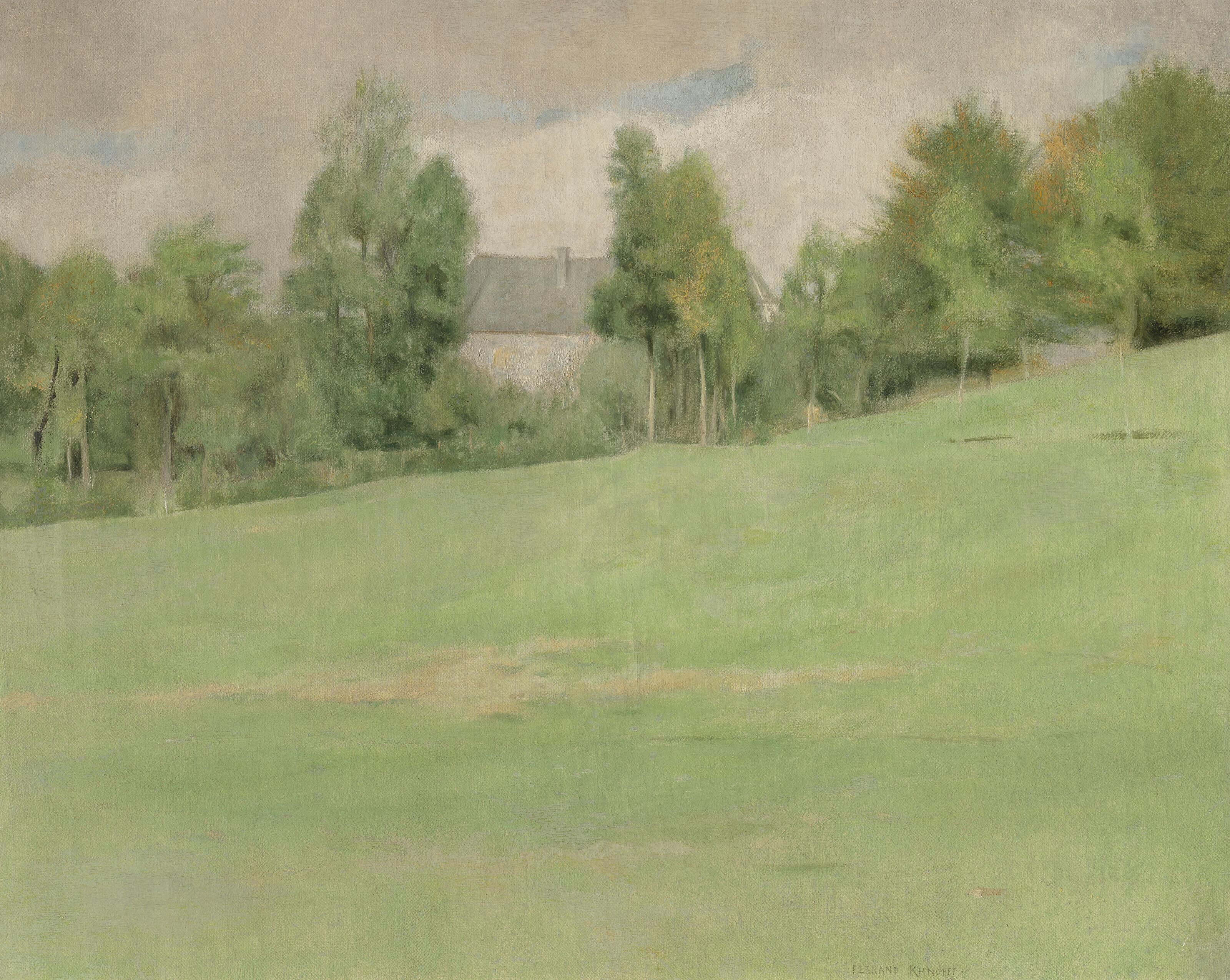 Fernand Khnopff - La venue de l\'aube à Fosset