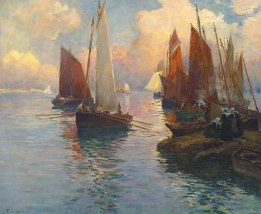 Fernand Le Gout-Gérard - The fishing fleet setting sail