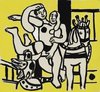Fernand Léger - Acrobate Au Perroquet Sur Fond Jaune