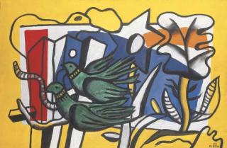 Fernand Leger - Composition aux deux oiseaux verts
