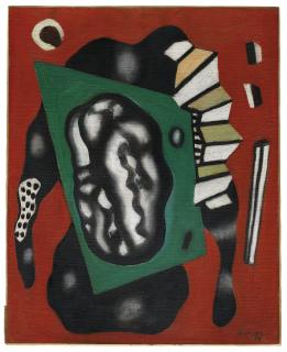 Fernand Léger - Composition sur fond rouge