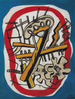 Fernand Leger - Elément Mécanique Sur Fond Bleu (Les Machines Agricoles)