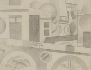 Fernand Léger - Étude pour “Le Remorqueur” (Architecture-Paysage)