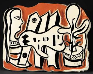 Fernand Leger - Les deux danseuses sur fond orange