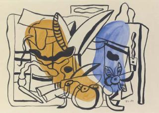 Fernand Léger - Nature morte aux fruits et au couteau