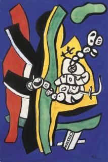 Fernand Léger - Nature morte aux pommes sur fond bleu