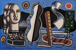 Fernand Léger - Objets contrastés sur fond bleu
