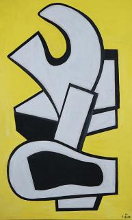 Fernand Léger - Peinture murale sur fond jaune