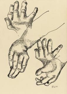 Fernand Léger - Quatre Mains: Les Constructeurs - Recto Étude De Main - Verso