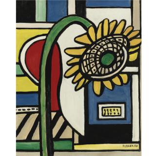 Fernand Léger - Un Tournesol Sur Fond Polychrome