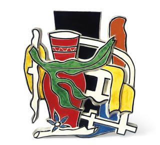Fernand Leger - Vase rouge à feuille verte