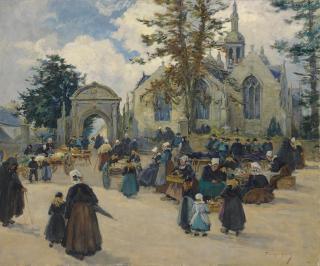 Fernand-Marie-Eugène Legout-Gérard - Après la messe en Bretagne