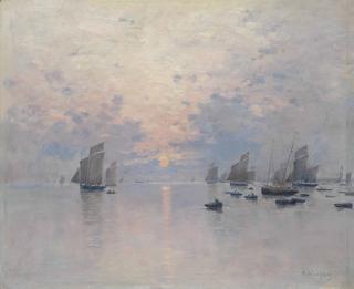 Fernand Marie Eugène Legout-Gérard - Boats At Dusk, Possibly Concarneau