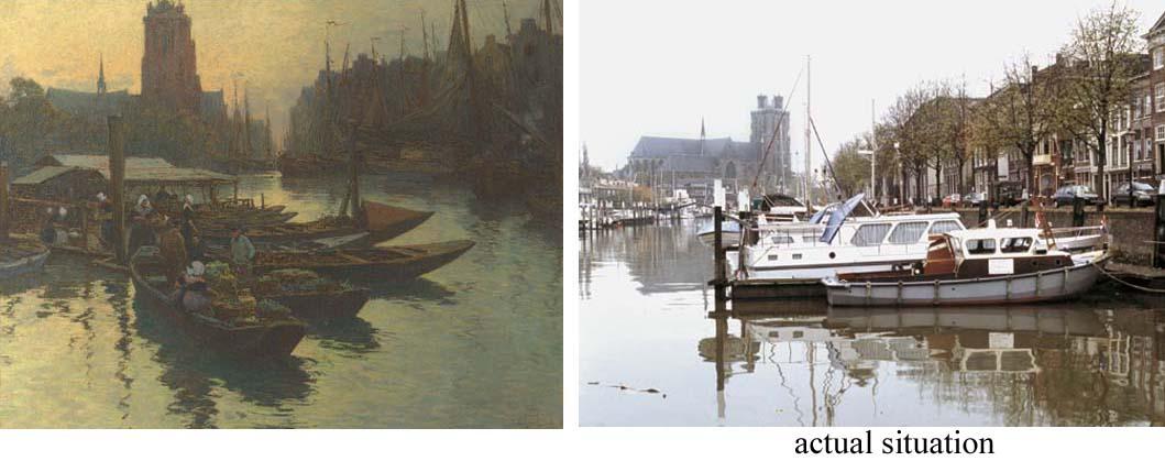 Fernand Marie Eugene Legout-Gérard - Dordrecht harbour: market traders unloading their goods