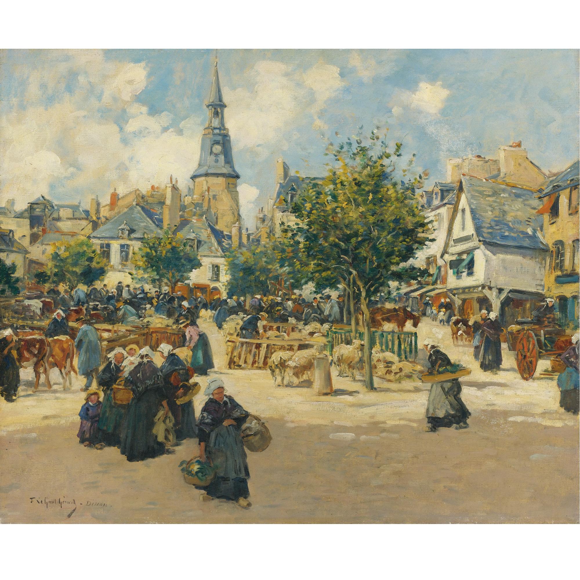 Fernand Marie Eugène Legout-Gérard - French Market Day In Brittany