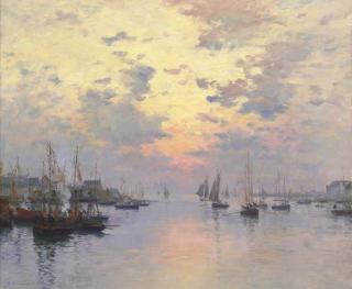 Fernand-Marie-Eugène Legout-Gérard - Le Port de Concarneau, Coucher de Soleil