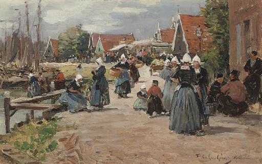 Fernand-Marie-Eugène Legout-Gérard - Market day in Volendam, Holland