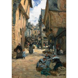 Fernand-Marie-Eugène Legout-Gérard - Rue Animée À Viré