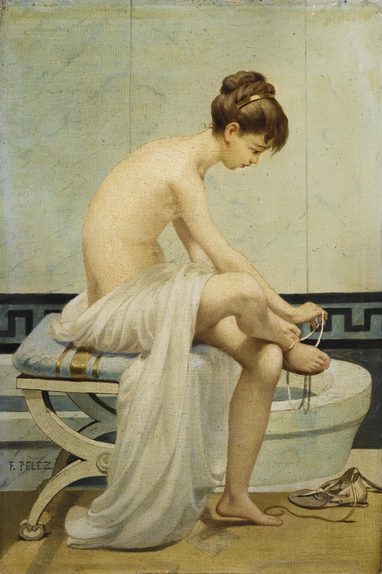 Fernand Pelez - Before The Bath, Young Roman Girl