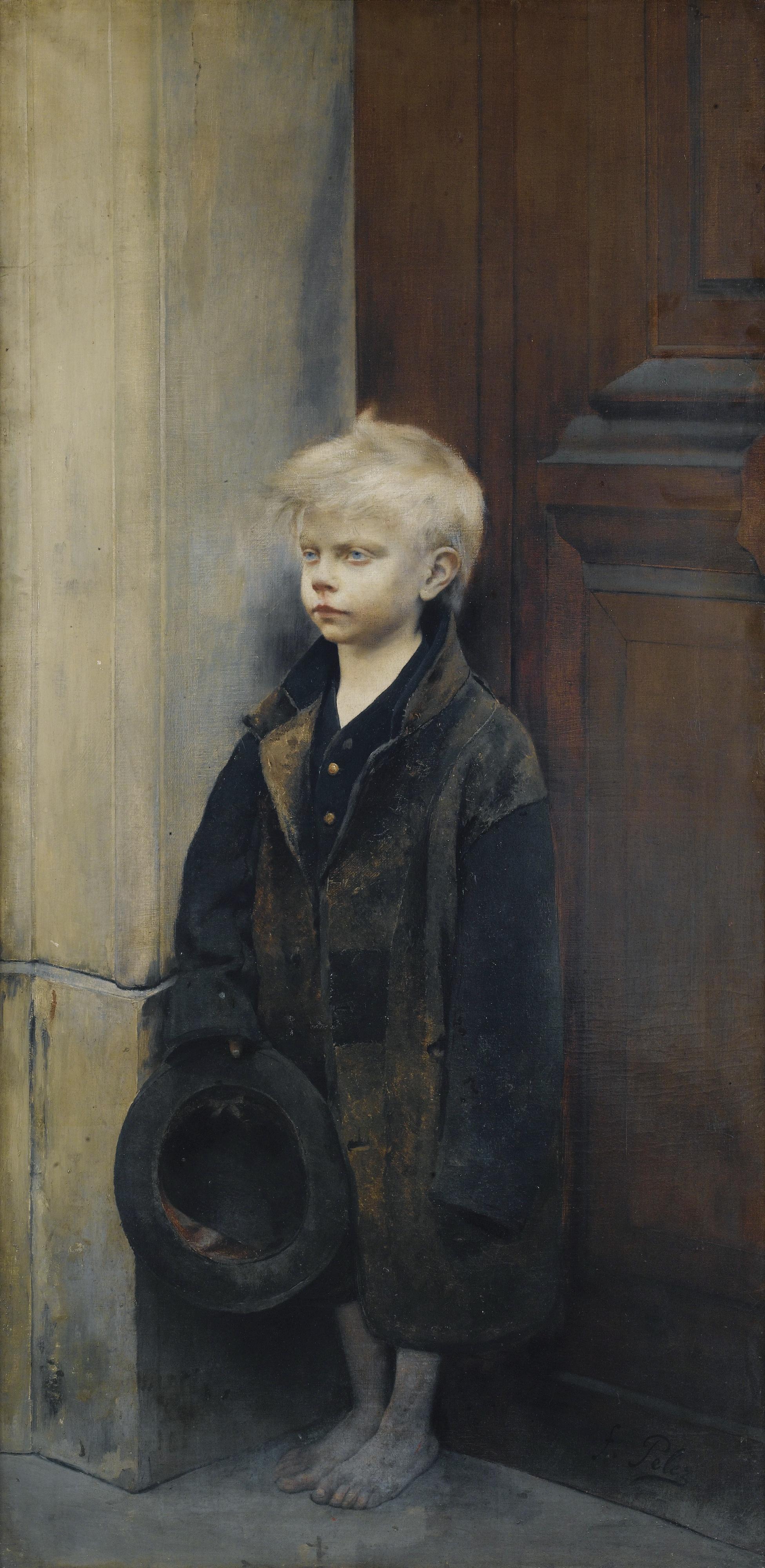 Fernand Pelez - Petit Misère Ou Mendiant Au Chapeaufernand Pelez ; Misery Or Little Beggar ; Signed Lower Right ; Oil On Canvas