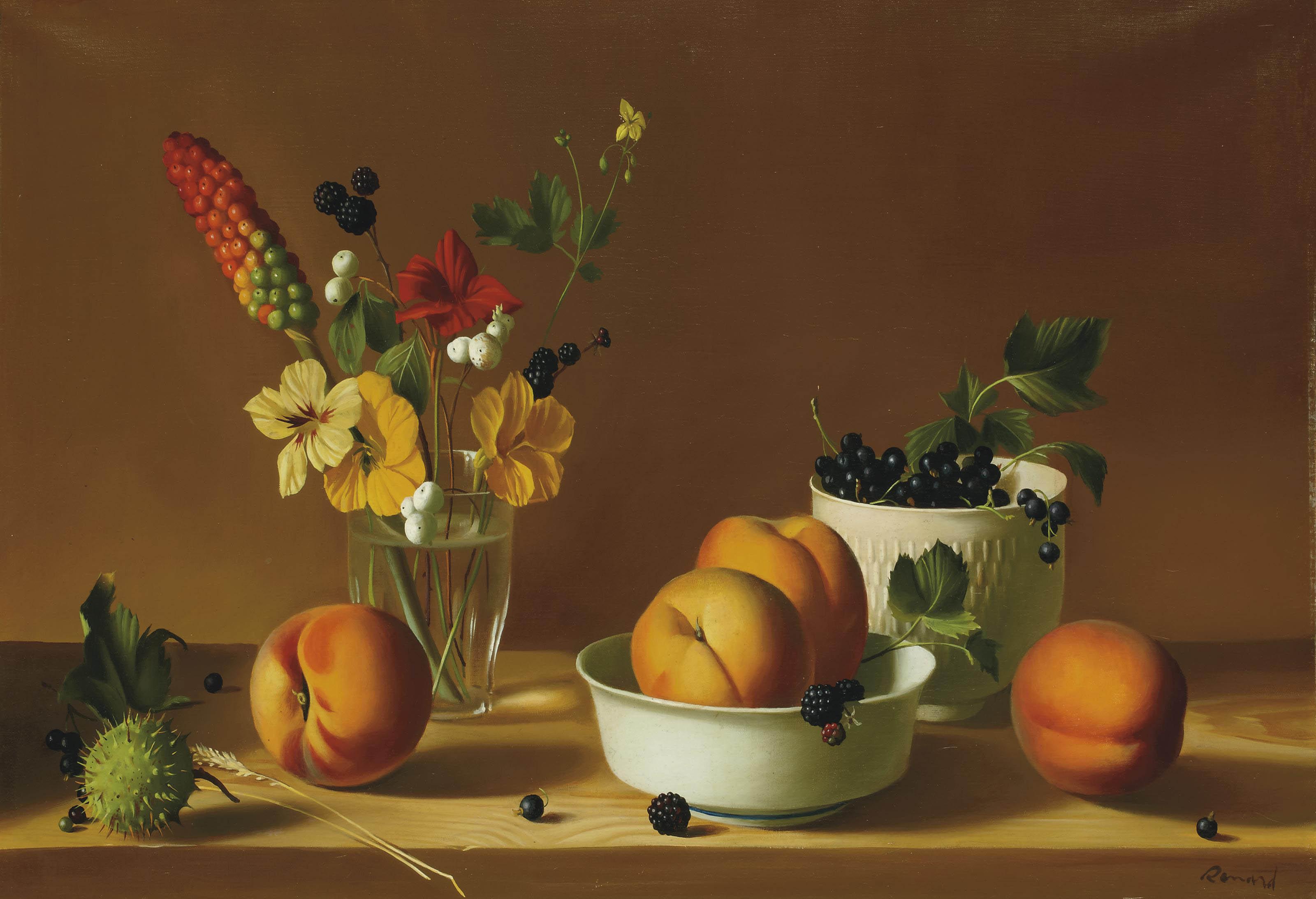 Fernand Renard - Nature Morte Aux Pêches