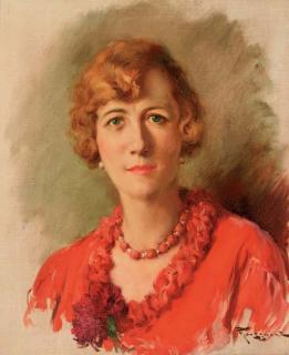 Fernand Toussaint - A lady in red