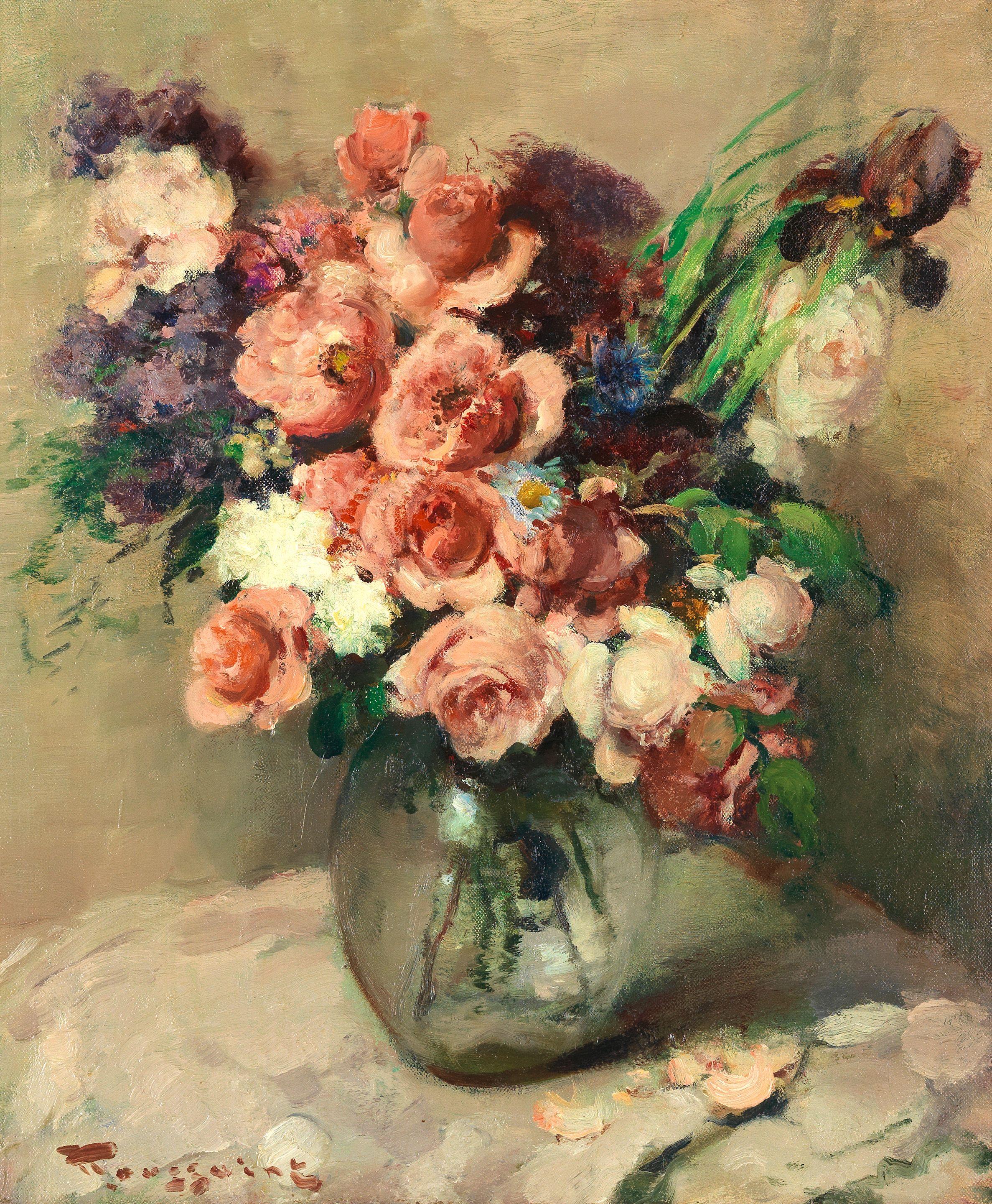 Fernand Toussaint - Nature Morte Au Bouquet De Fleurs