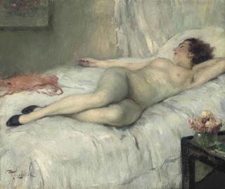 Fernand Toussaint - Reclining nude