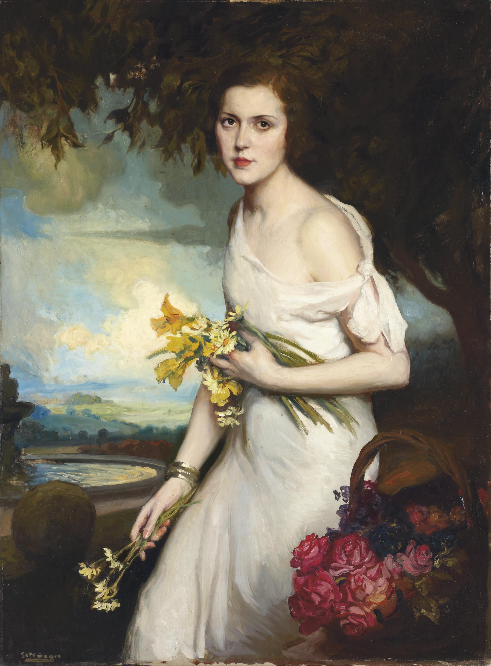 Fernando Álvarez De Sotomayor - Dama Con Flores