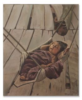 Fernando Amorsolo Y Cueto - Sleeping baby