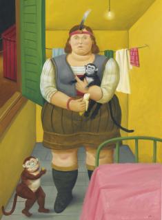 Fernando Botero - Circus Girl In Her Trailer