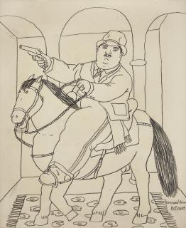 Fernando Botero - Man on Horse